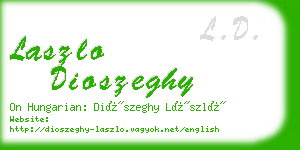 laszlo dioszeghy business card